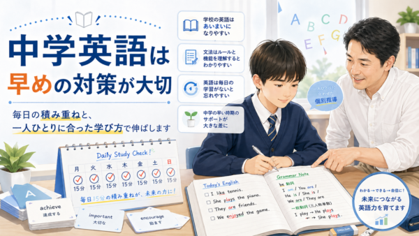 中学英語は早めの対策が大切のイメージ画像