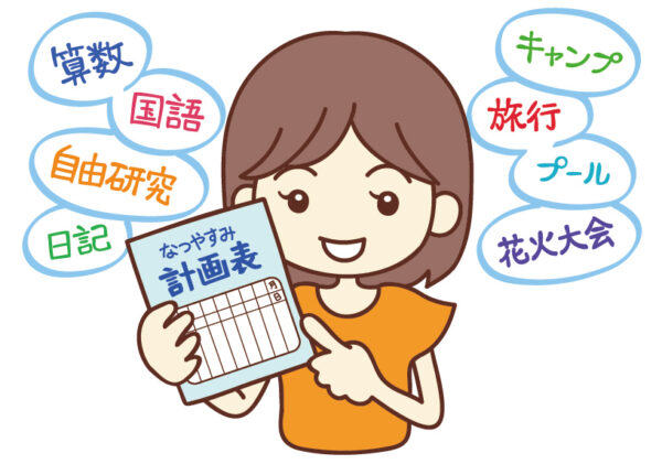 夏休みの計画を立てるイメージ